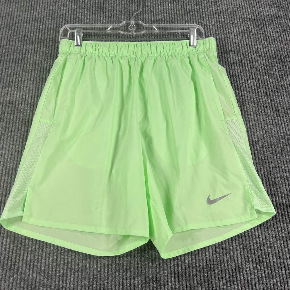Nike‎ Challenger Shorts Mens Small Green Dri Fit Training Lined Active Gym New